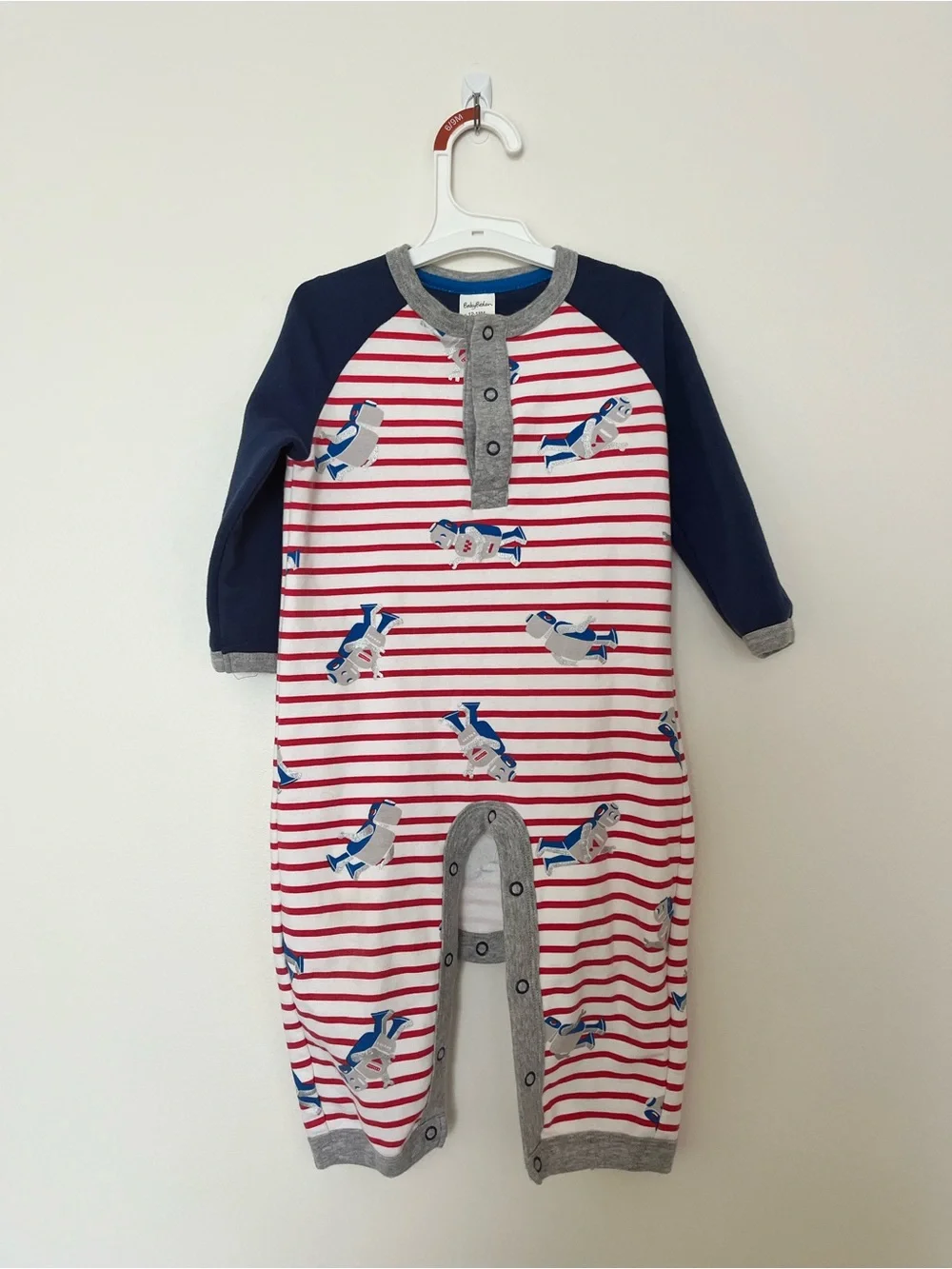 Mini Boden Baby Boden 12-18months robot print romper